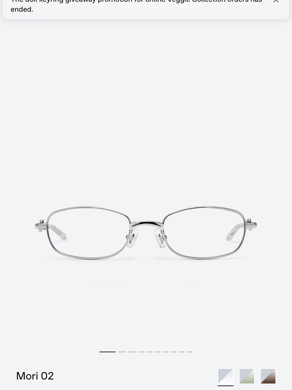 GENTLE MONSTER Mori 02 Slim Rectangle Glasses - Silver